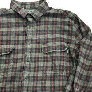 Woolrich Heavyweight Flannel Shirt Jacket XXL Gray Red Plaid Shacket